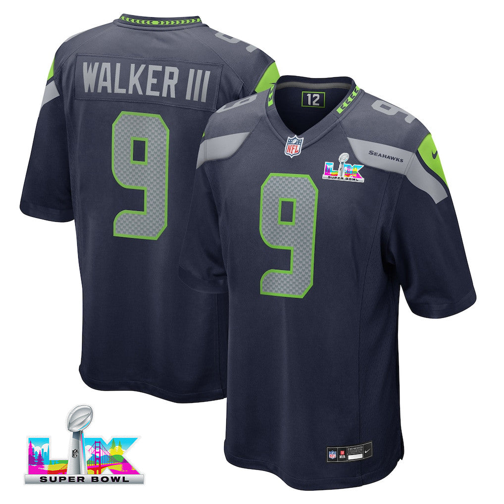 Kenneth Walker III 9 Seattle Seahawks 2026 Super Bowl LX - College Navy Team Game Jersey