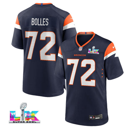 Garett Bolles 72 Denver Broncos 2026 Super Bowl LX - Navy Alternate Game Jersey