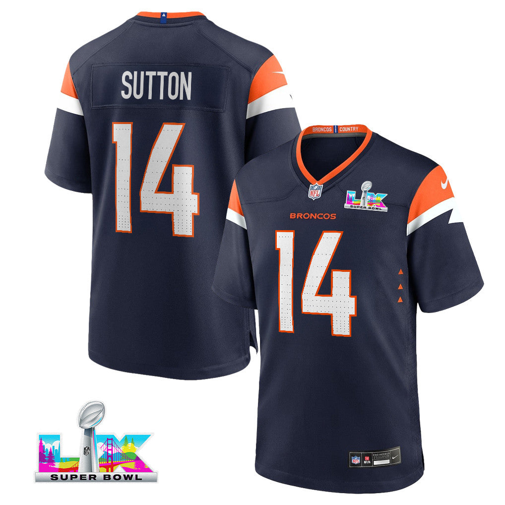 Courtland Sutton 14 Denver Broncos 2026 Super Bowl LX - Navy Alternate Game Jersey