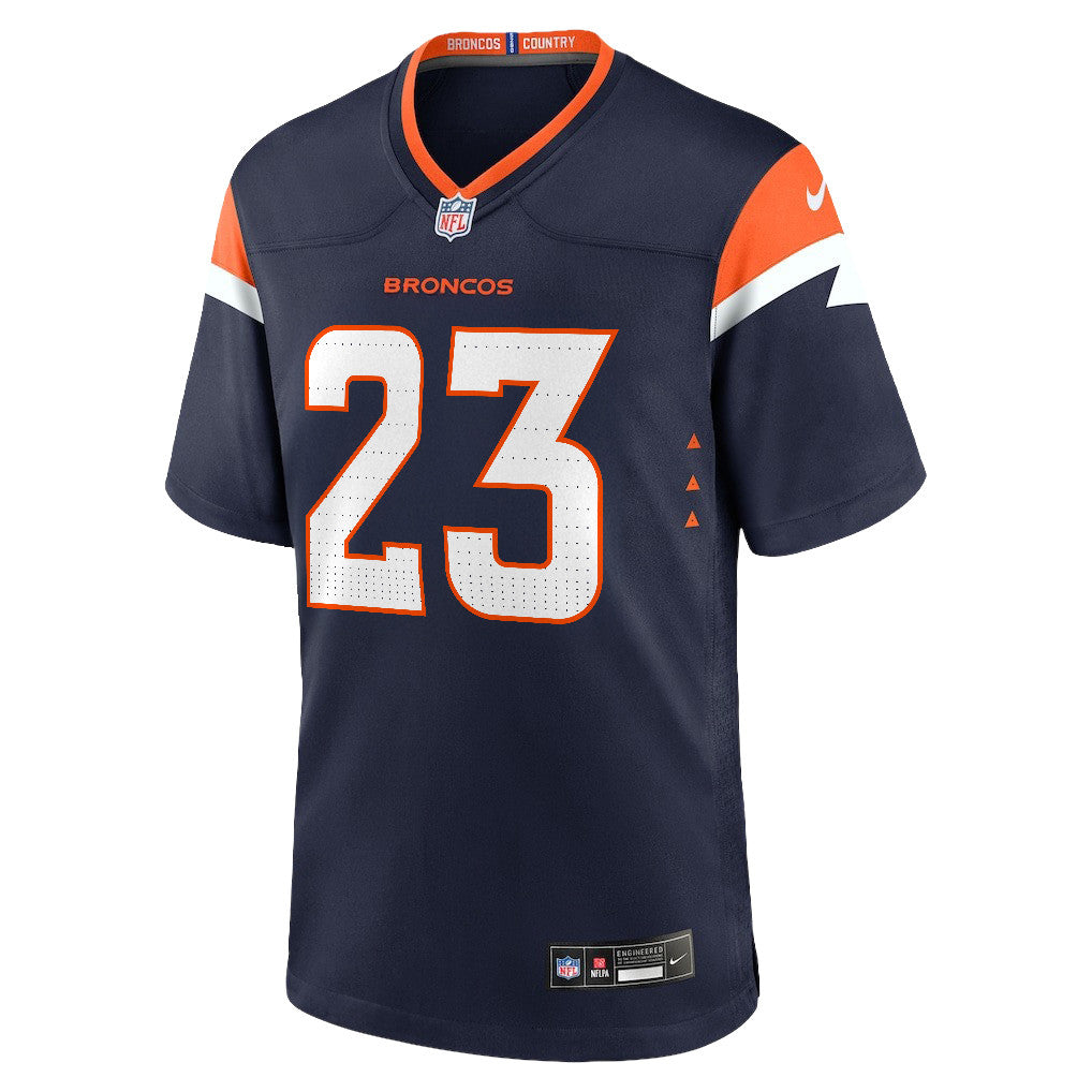 Jahdae Barron 23 Denver Broncos 2026 Super Bowl LX - Navy Alternate Game Jersey