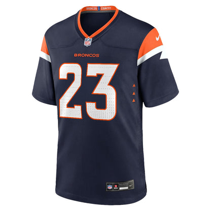 Jahdae Barron 23 Denver Broncos 2026 Super Bowl LX - Navy Alternate Game Jersey