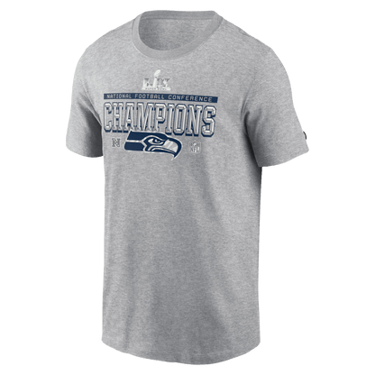 Seattle Seahawks 2025 NFC Champions Collection T-Shirt - Heather Gray