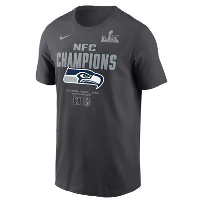 Seattle Seahawks 2025 NFC Champions Roster T-Shirt - Dark Grey