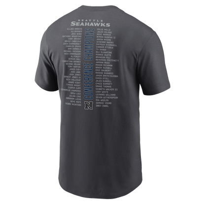 Seattle Seahawks 2025 NFC Champions Roster T-Shirt - Dark Grey