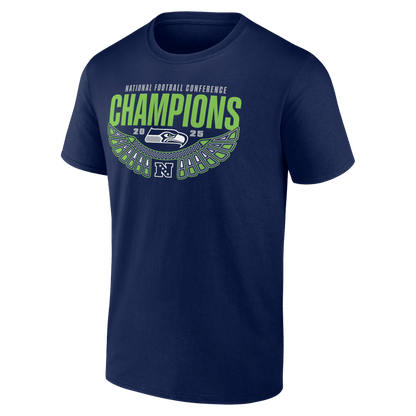 Seattle Seahawks 2025 NFC Champions Hometown T-Shirt - College Navy
