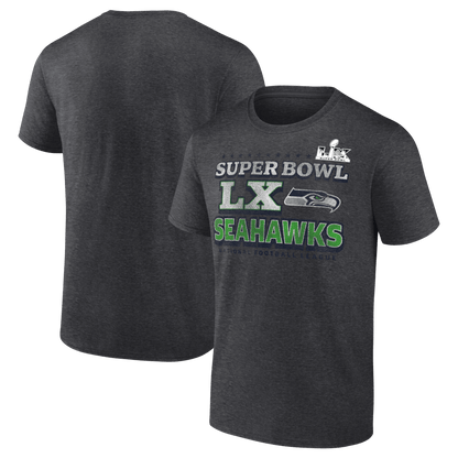 Seattle Seahawks Super Bowl LX Battle Prep T-Shirt - Charcoal