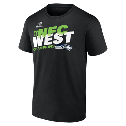 Seattle Seahawks 2025 NFC West Division Champions Conquer T-Shirt - Black