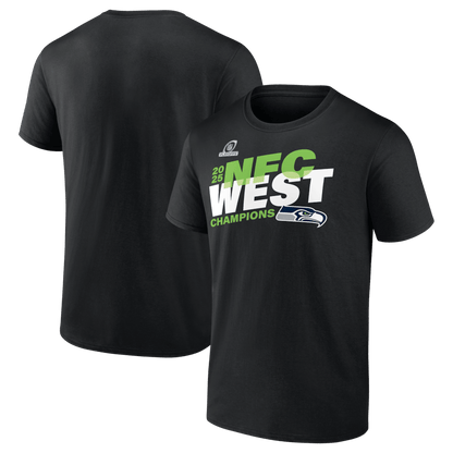 Seattle Seahawks 2025 NFC West Division Champions Conquer T-Shirt - Black