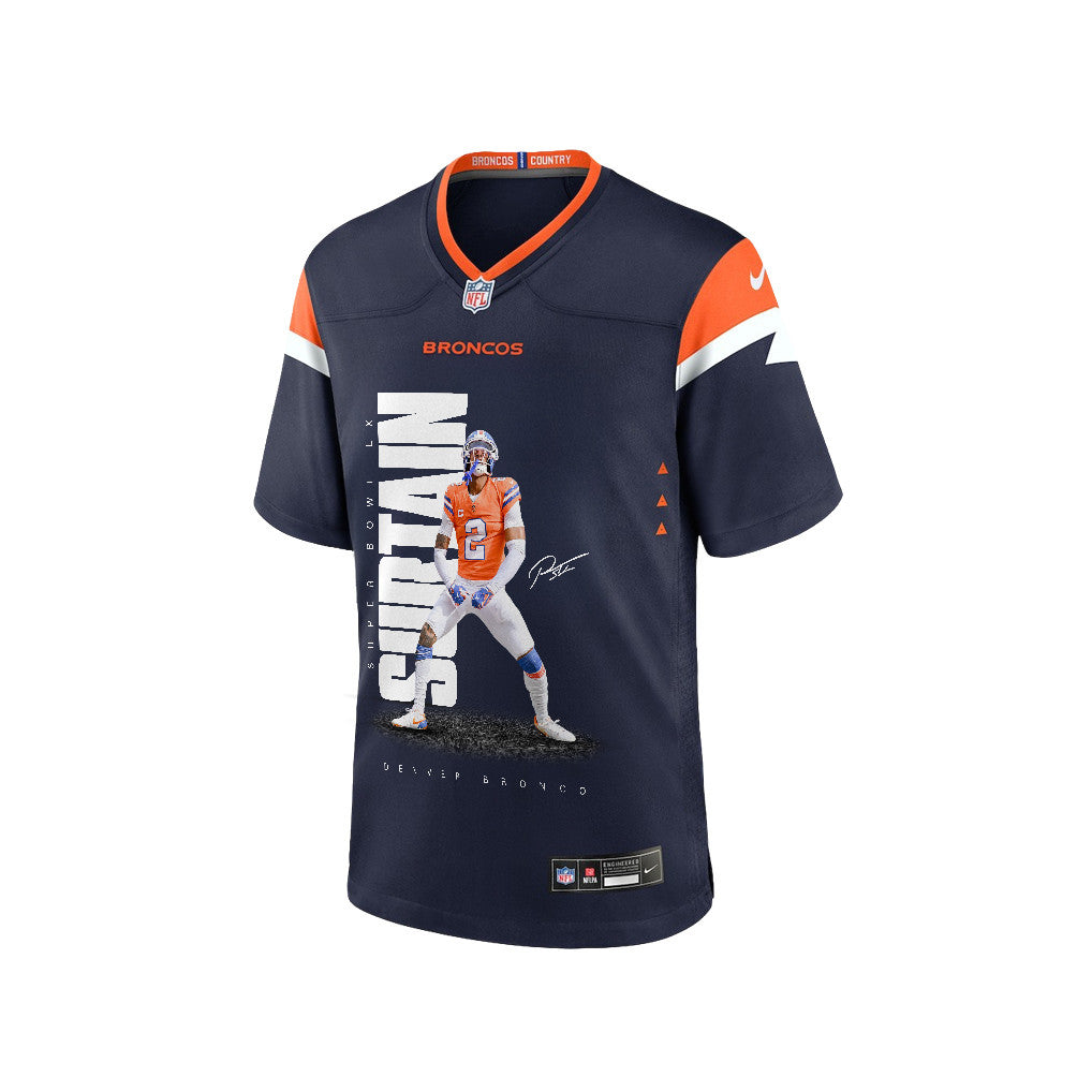 Pat Surtain II 2 Denver Broncos Super Bowl LX Shutdown Defender Men Jersey – Navy