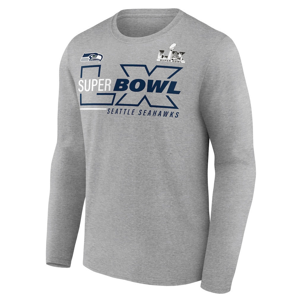 Seattle Seahawks Super Bowl LX Roster Long Sleeve T-Shirt - Heather Gray