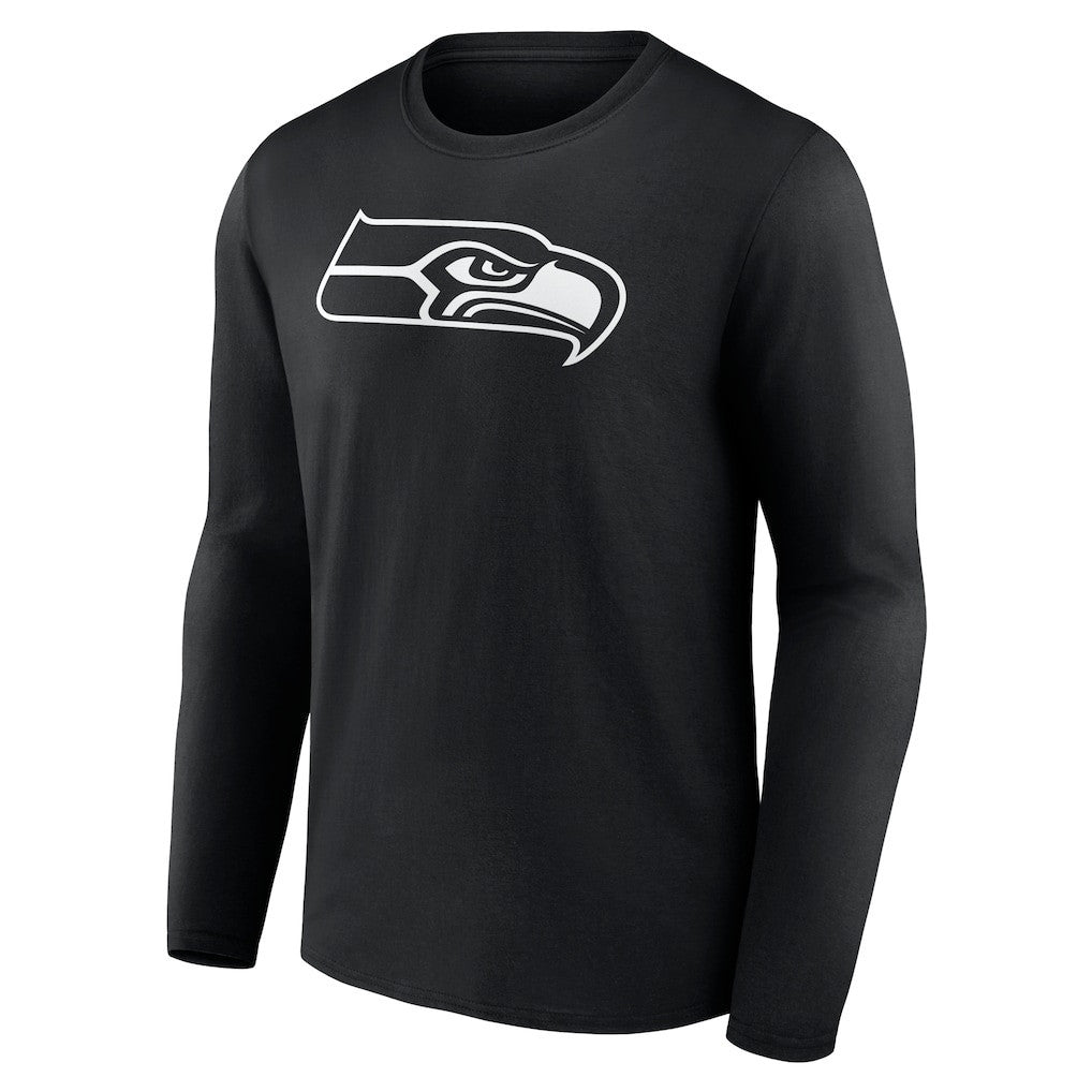 Seattle Seahawks Personalized Monochrome Long Sleeve T-Shirt - Black