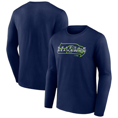 Seattle Seahawks Advance to Victory Long Sleeve T-Shirt - College Navy
