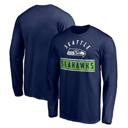 Seattle Seahawks Team Arch Knockout Long Sleeve T-Shirt - Navy