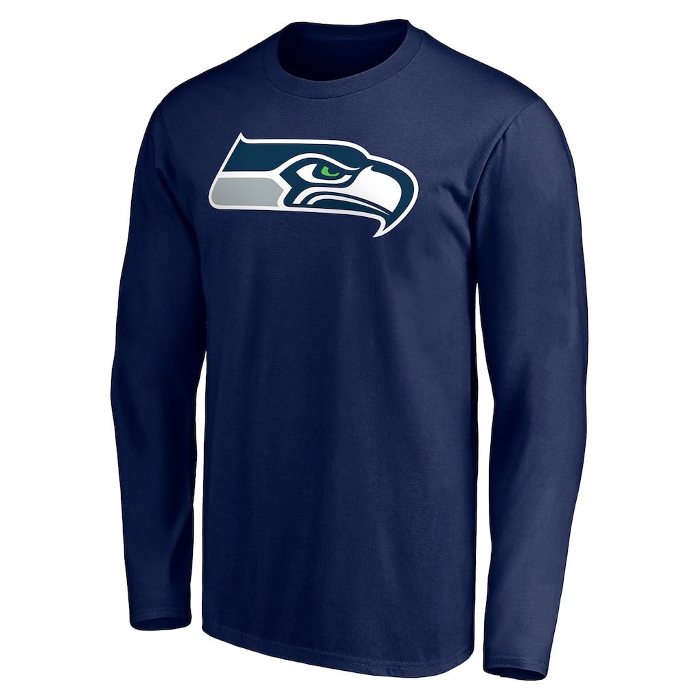 Seattle Seahawks Team Authentic Personalized Long Sleeve T-Shirt - Navy