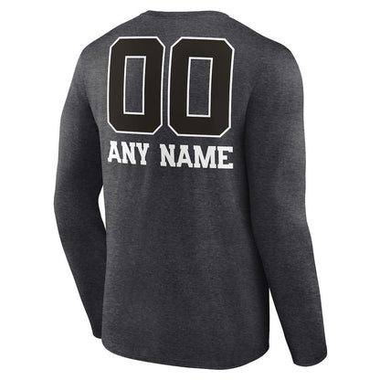 Seattle Seahawks Personalized Monochrome Long Sleeve T-Shirt - Charcoal