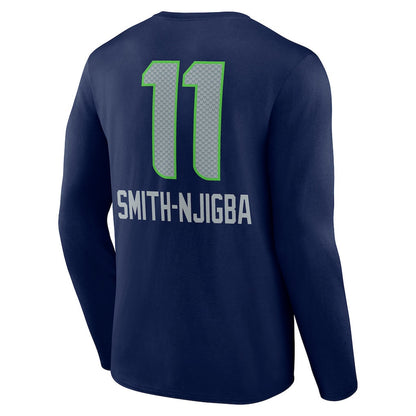 Jaxon Smith-Njigba Seattle Seahawks Team Wordmark Long Sleeve T-Shirt - College Navy