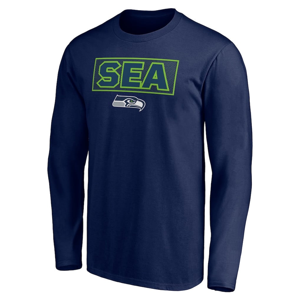 Seattle Seahawks Squad Throwbacks Long Sleeve T-Shirt - Navy