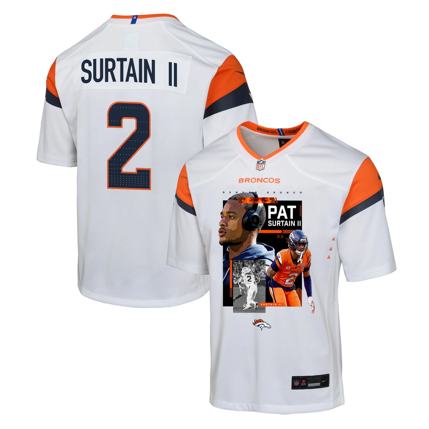 Pat Surtain II 2 Denver Broncos Super Bowl LX Next-Gen Legend Game YOUTH Jersey – White