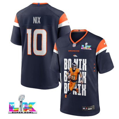 Bo Nix 10 Denver Broncos Super Bowl LX Next-Gen Legend Jersey – Navy