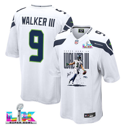 Kenneth Walker III 9 Seattle Seahawks Super Bowl LX Fan-Favorite Playmaker Jersey – White