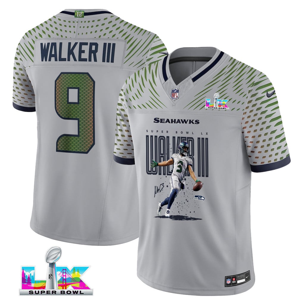 Kenneth Walker III 9 Seattle Seahawks Super Bowl LX Fan-Favorite Playmaker Jersey – Grey
