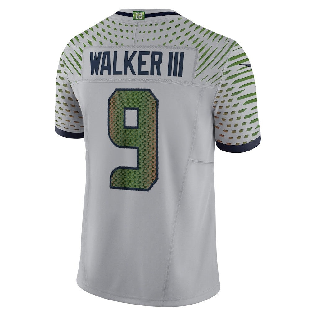 Kenneth Walker III 9 Seattle Seahawks Super Bowl LX Power & Precision Jersey – Grey