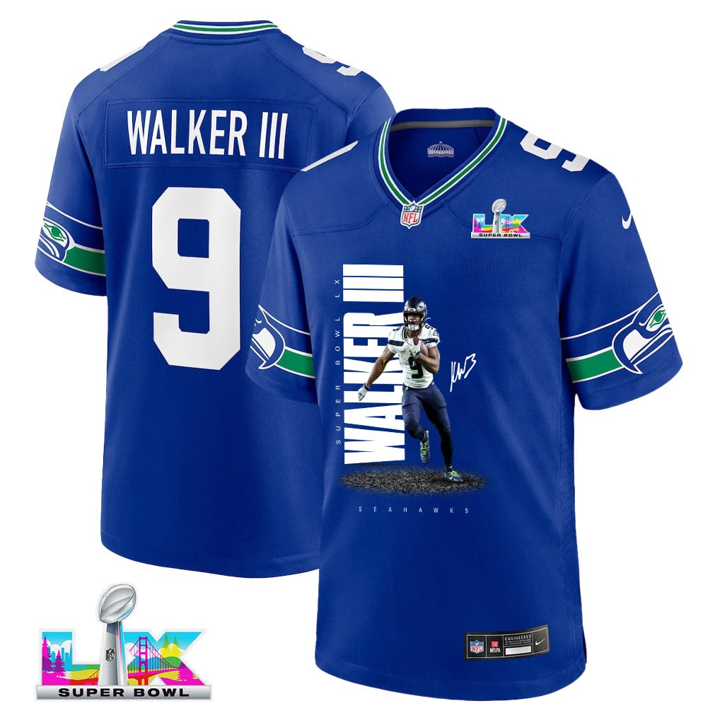 Kenneth Walker III 9 Seattle Seahawks Super Bowl LX Future Star Runner Jersey – Royal Blue