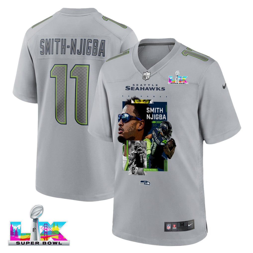 Jaxon Smith-Njigba 11 Seattle Seahawks Super Bowl LX Electric Run Threat Jersey – Grey
