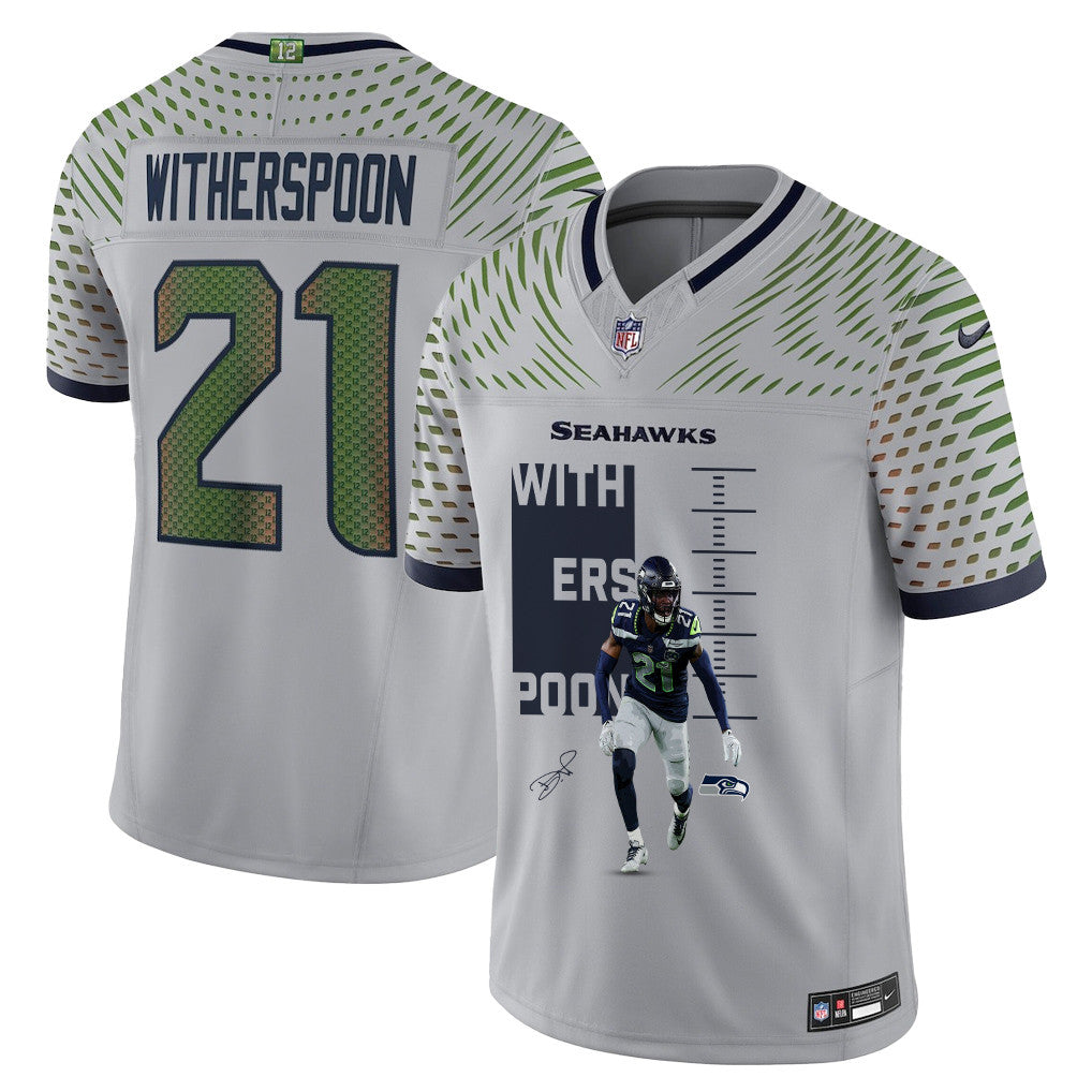 Devon Witherspoon 21 Seattle Seahawks Super Bowl LX Power & Precision Jersey – Grey