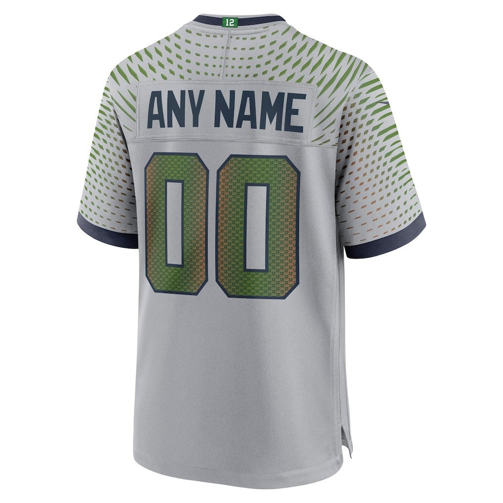 Seattle Seahawks Super Bowl LX Champions Gray Rivalries Collection Game Jersey - Custom Name & Number