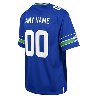 Seattle Seahawks Super Bowl 25/26 Champions LX Custom Alternate Game YOUTH Jersey - Royal