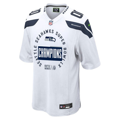 Seattle Seahawks Super Bowl LX Champions Personalized Game Jersey - White