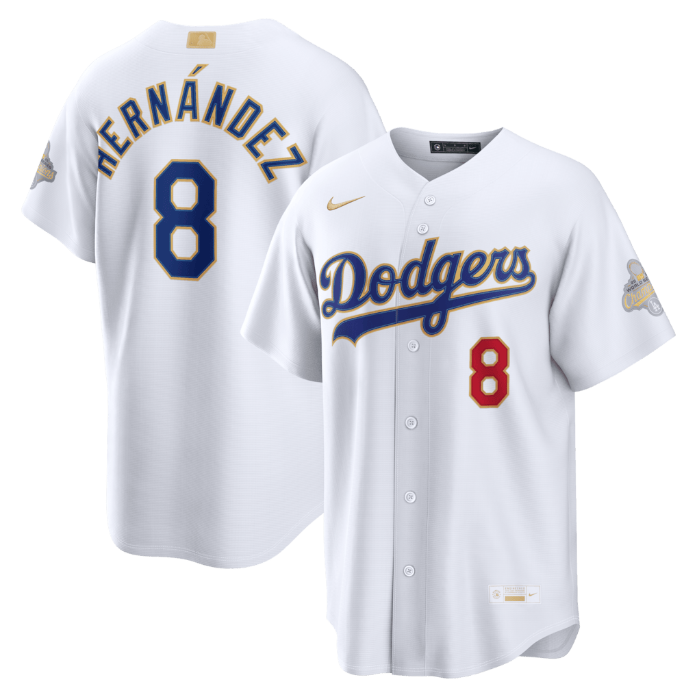 Enrique Hernández 8 Los Angeles Dodgers 2026 Gold Collection Stadium Men Jersey - White