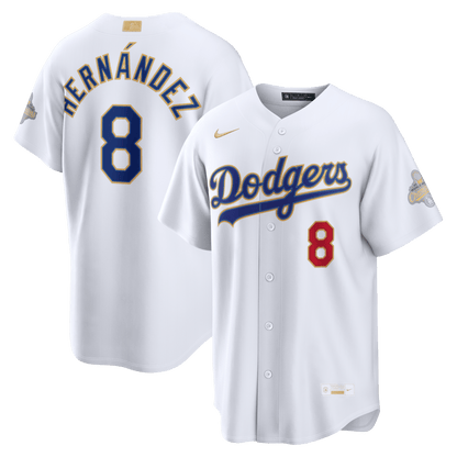 Enrique Hernández 8 Los Angeles Dodgers 2026 Gold Collection Stadium Men Jersey - White