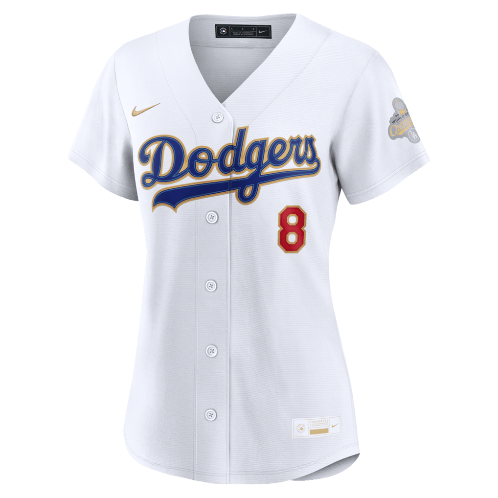 Enrique Hernández 8 Los Angeles Dodgers Women's 2026 Gold Collection Stadium Jersey - White