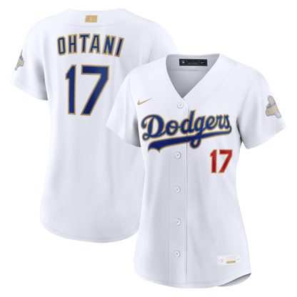 Shohei Ohtani 17 Los Angeles Dodgers Women's 2026 Gold Collection Stadium Jersey - White