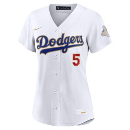 Freddie Freeman 5 Los Angeles Dodgers Women's 2026 Gold Collection Stadium Jersey - White