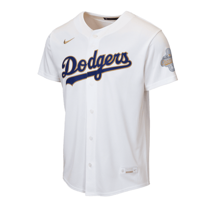Los Angeles Dodgers 2026 Gold Collection Home YOUTH Jersey - White