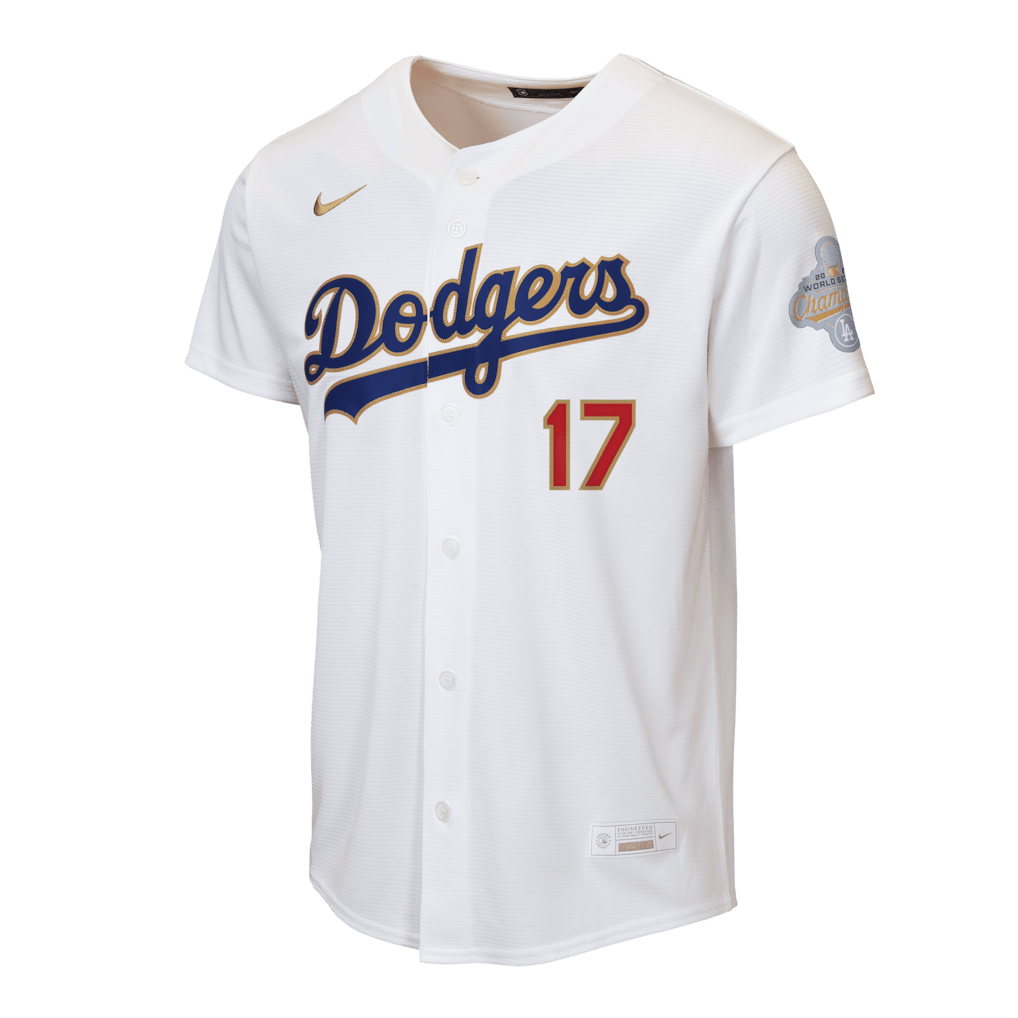 Shohei Ohtani 17 Los Angeles Dodgers 2026 Gold Collection Home YOUTH Jersey - White