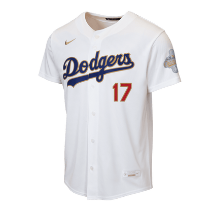 Shohei Ohtani 17 Los Angeles Dodgers 2026 Gold Collection Home YOUTH Jersey - White