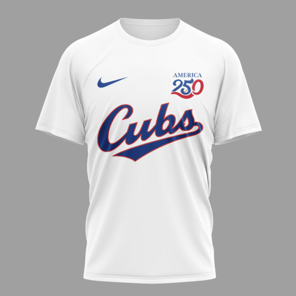 Chicago Cubs x 250 Years Of America Premium All Over Printed T-shirt - White