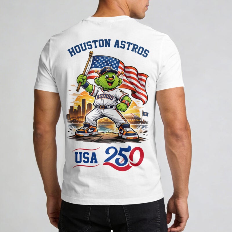 Houston Astros x 250 Years Of America Premium All Over Printed T-shirt - White