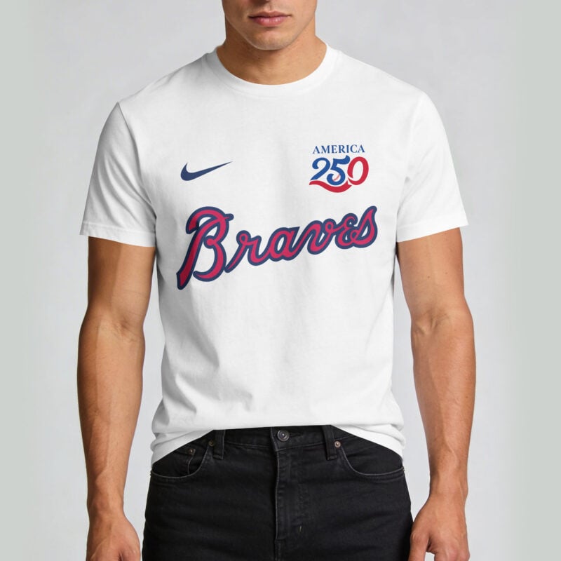 Atlanta Braves x 250 Years Of America Premium All Over Printed T-shirt - White
