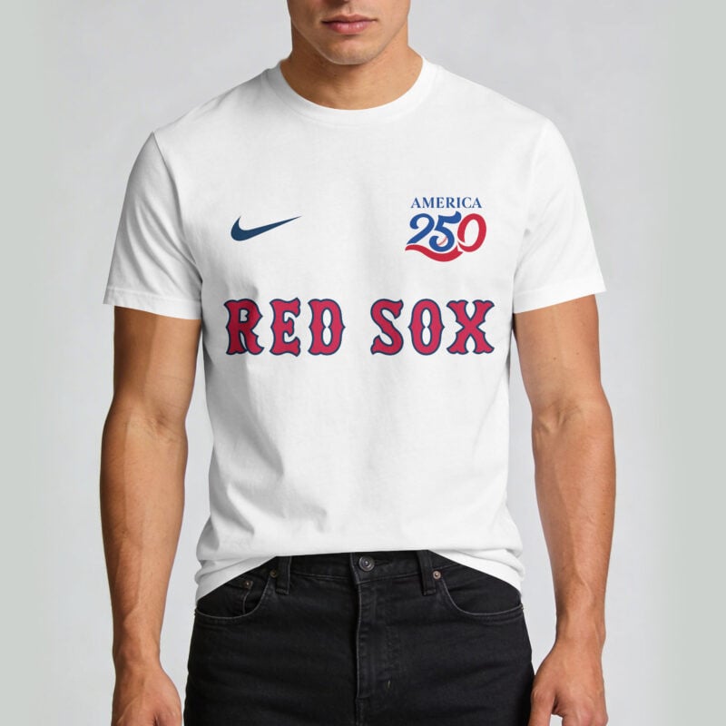 Boston Red Sox x 250 Years Of America Premium All Over Printed T-shirt - White