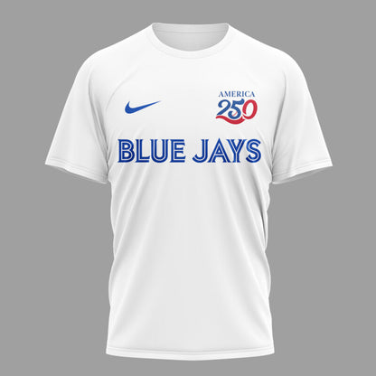 Toronto Blue Jays x 250 Years Of America Premium All Over Printed T-shirt - White