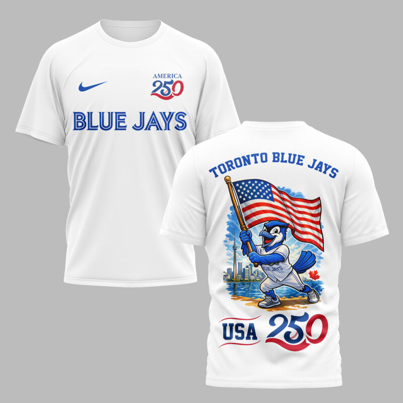 Toronto Blue Jays x 250 Years Of America Premium All Over Printed T-shirt - White