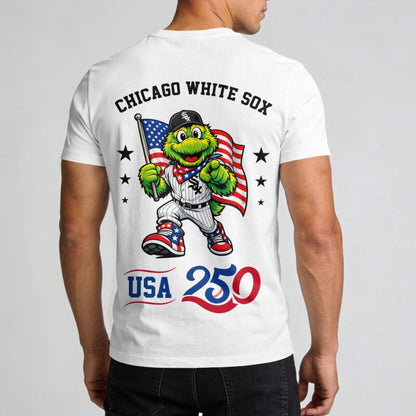 Chicago White Sox x 250 Years Of America Premium All Over Printed T-shirt - White