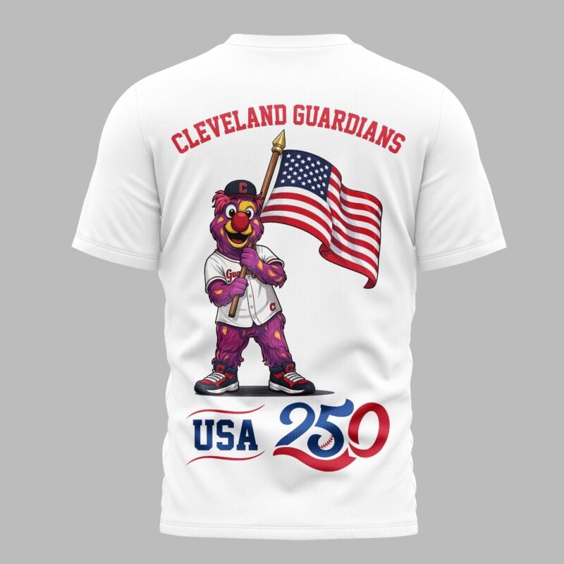 Cleveland Guardians x 250 Years Of America Premium All Over Printed T-shirt - White