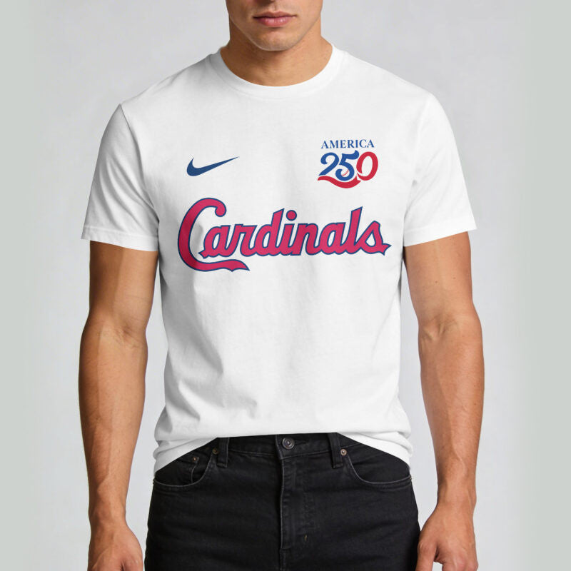 St. Louis Cardinals x 250 Years Of America Premium All Over Printed T-shirt - White