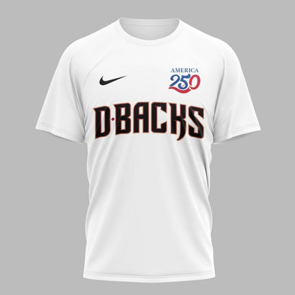 Arizona Diamondbacks x 250 Years Of America Premium All Over Printed T-shirt - White
